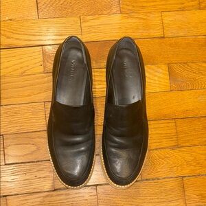 Vince Black Leather Loafers